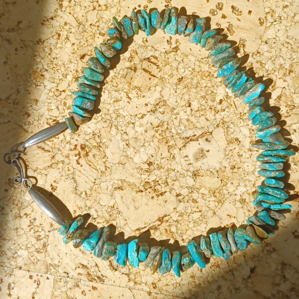 Turquoise necklace of natural Turquoise nuggets - Picture 3 of 4